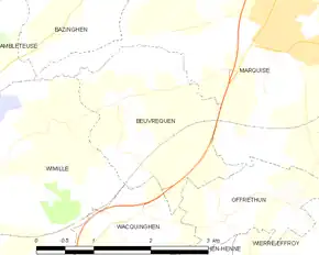 Poziția localității Beuvrequen