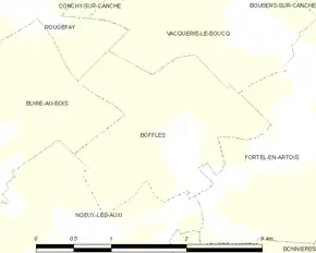 Poziția localității Boffles