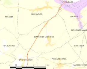 Poziția localității Bonningues-lès-Calais