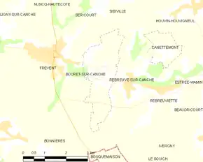 Poziția localității Bouret-sur-Canche