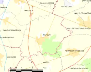 Poziția localității Bourlon