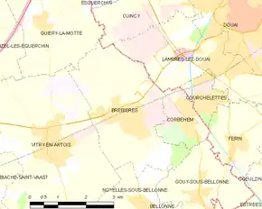 Poziția localității Brebières