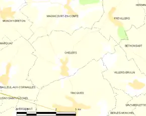 Poziția localității Chelers