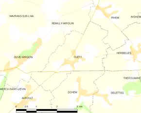 Poziția localității Cléty