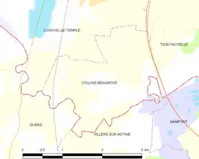 Poziția localității Colline-Beaumont