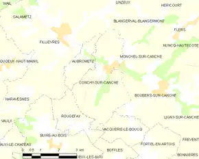Poziția localității Conchy-sur-Canche