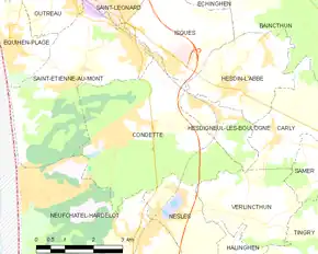 Poziția localității Condette