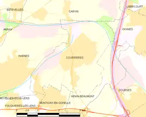 Poziția localității Courrières