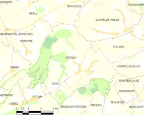 Poziția localității Créquy