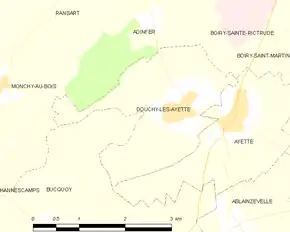 Poziția localității Douchy-lès-Ayette