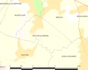 Poziția localității Drouvin-le-Marais