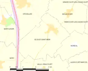 Poziția localității Écoust-Saint-Mein