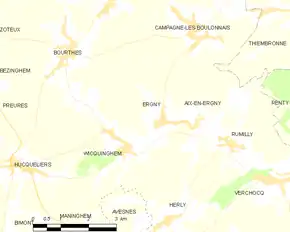 Poziția localității Ergny