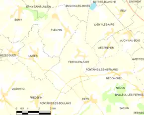 Poziția localității Febvin-Palfart