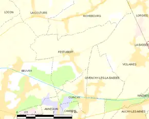 Poziția localității Festubert