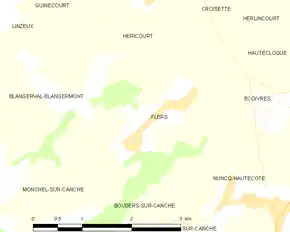 Poziția localității Flers