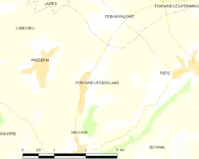 Poziția localității Fontaine-lès-Boulans