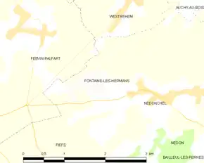 Poziția localității Fontaine-lès-Hermans