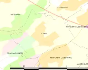 Poziția localității Gosnay