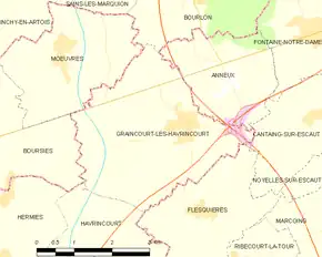 Poziția localității Graincourt-lès-Havrincourt