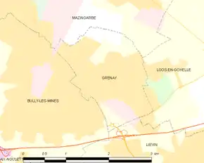 Poziția localității Grenay
