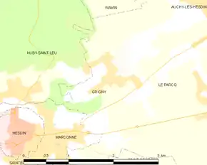 Poziția localității Grigny