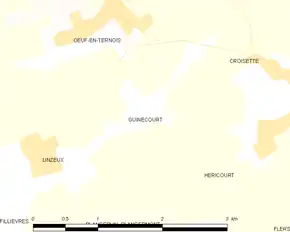 Poziția localității Guinecourt