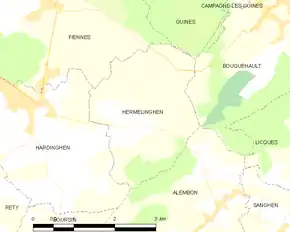 Poziția localității Hermelinghen