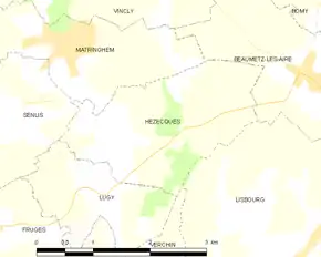 Poziția localității Hézecques