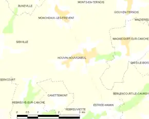 Poziția localității Houvin-Houvigneul