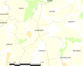 Poziția localității Hubersent