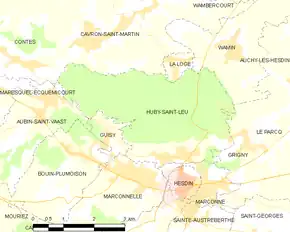 Poziția localității Huby-Saint-Leu