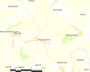 Poziția localității Hucqueliers