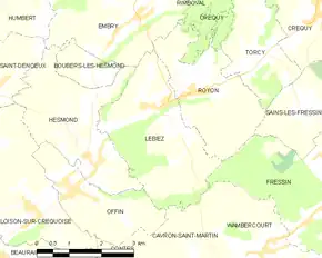 Poziția localității Lebiez