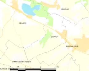 Poziția localității Lespinoy