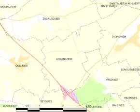 Poziția localității Leulinghem