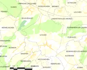 Poziția localității Licques