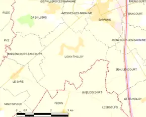 Poziția localității Ligny-Thilloy