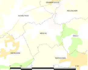 Poziția localității Mencas