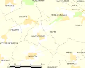 Poziția localității Montenescourt