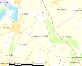 Poziția localității Nielles-lès-Ardres