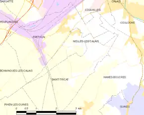 Poziția localității Nielles-lès-Calais