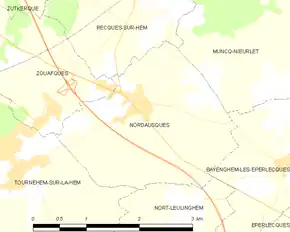 Poziția localității Nordausques