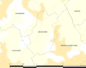 Poziția localității Oblinghem