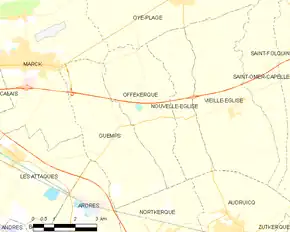 Poziția localității Offekerque