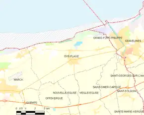 Poziția localității Oye-Plage