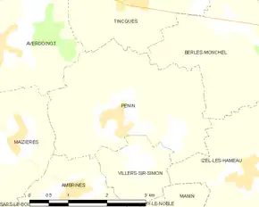 Poziția localității Penin