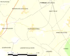 Poziția localității Pihen-lès-Guînes