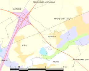 Poziția localității Plouvain