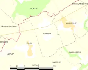 Poziția localității Pommera
